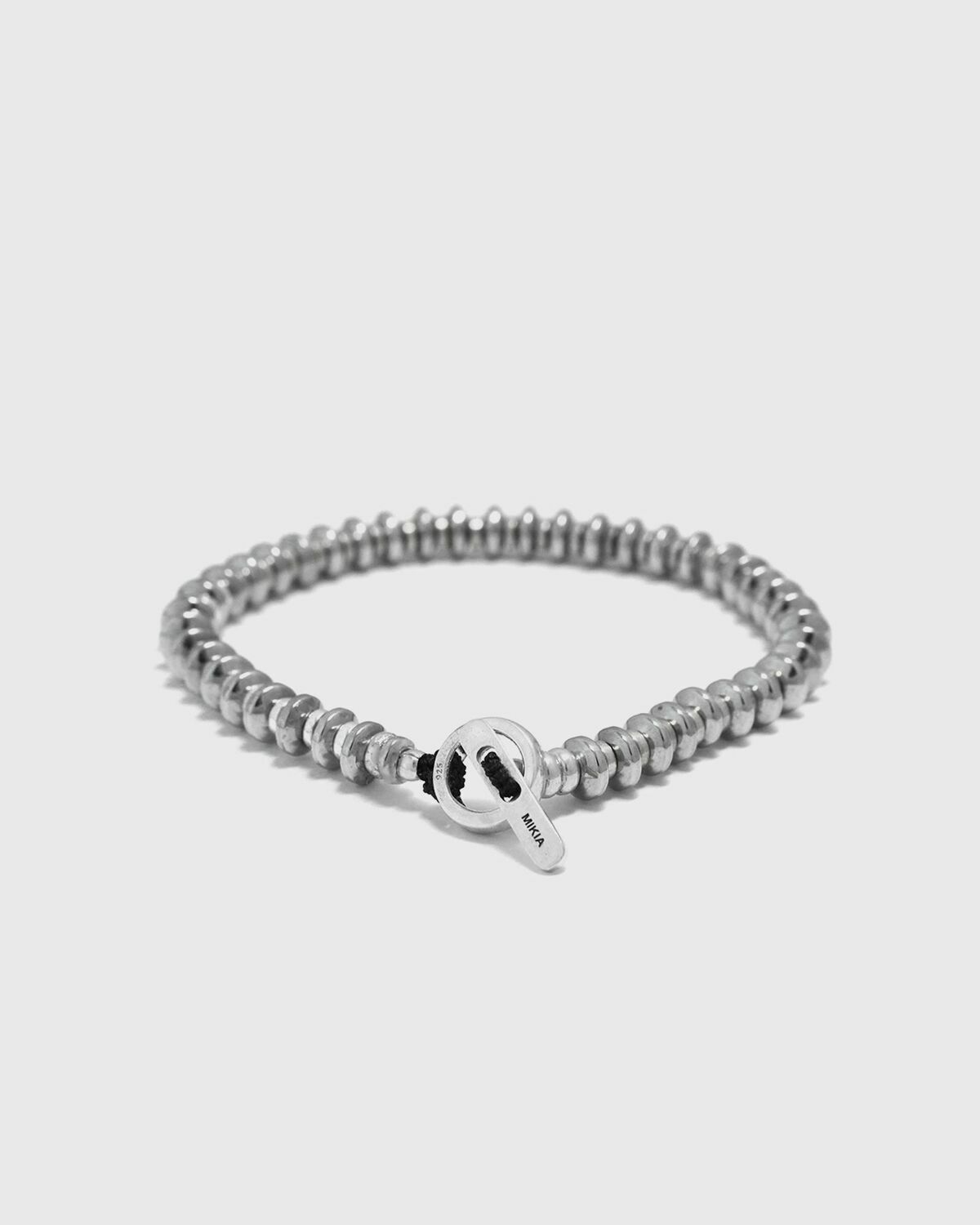 MIKIA Hematite roundel silver Mens Bracelet
