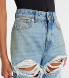 Area Distressed embellished wide-leg jeans