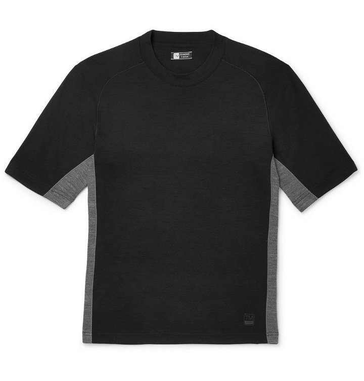 Photo: Z Zegna - Mesh-Panelled TECHMERINO Wool T-Shirt - Men - Black