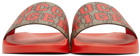 Gucci Red & Beige Tiger Slides