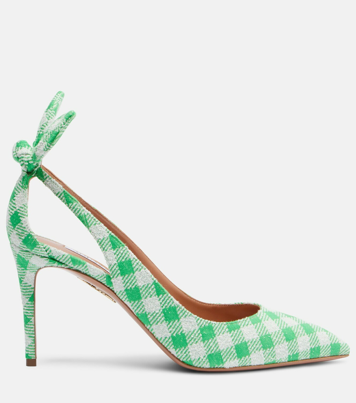 Aquazzura Bow Tie bow-detail checked pumps