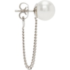 MM6 Maison Margiela Silver Pearl Chain Earrings