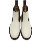 Lanvin White Plain Flat Chelsea Boots