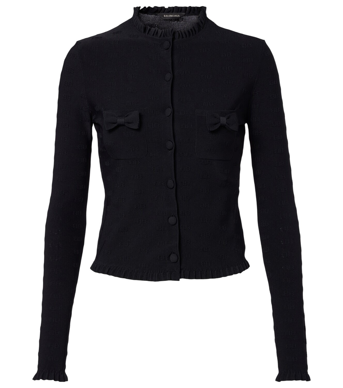 BALENCIAGA - Logo Wool Blend Knit Cardigan Balenciaga