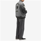 Neighborhood Men's Stadium Wool Leather Varsity Jacket in Grey