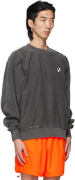 We11done Grey Big Lettering Sweatshirt