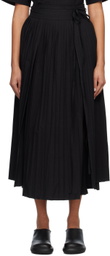Subtle Le Nguyen Black Curtain Midi Skirt