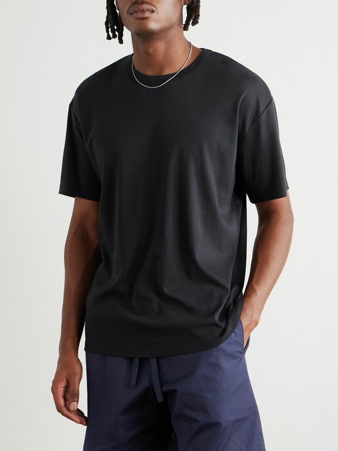 UMIT BENAN - James Cotton-Jersey T-Shirt - Black