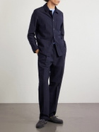 Altea - Virgin Wool-Blend Seersucker Overshirt - Blue