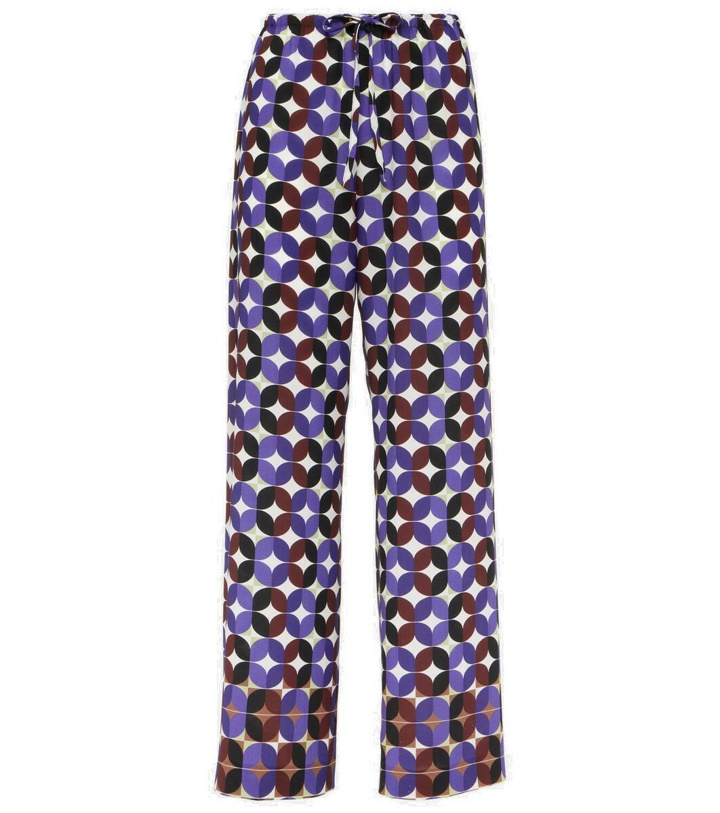 Photo: Dries Van Noten Printed mid-rise crêpe wide-leg pants