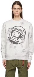 Billionaire Boys Club Grey Distressed Astro Logo Sweatshirt