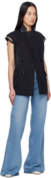sacai Black High Twist Voile Vest