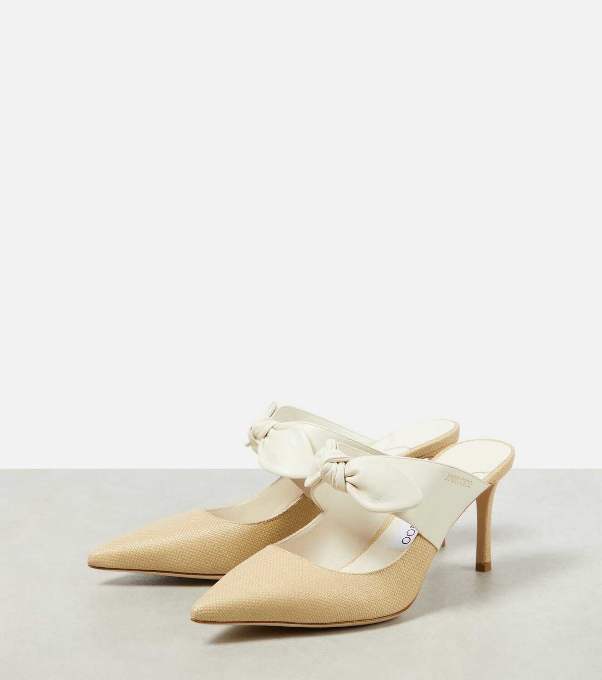 Jimmy Choo Rali 75 raffia and leather mules Jimmy Choo