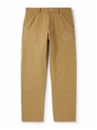 Moncler Genius - Roc Nation by Jay-Z Straight-Leg Logo-Embroidered Panelled Washed Cotton-Canvas Trousers - Brown