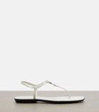 Gucci Interlocking G leather patent thong sandals