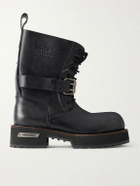 Balenciaga - Venom Distressed Leather Boots - Black