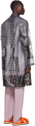 Dries Van Noten Grey Polyurethane Printed Coat