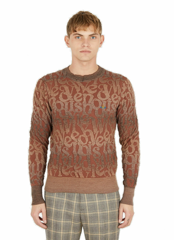 Photo: Crinkled Logo Sweater in Brown
