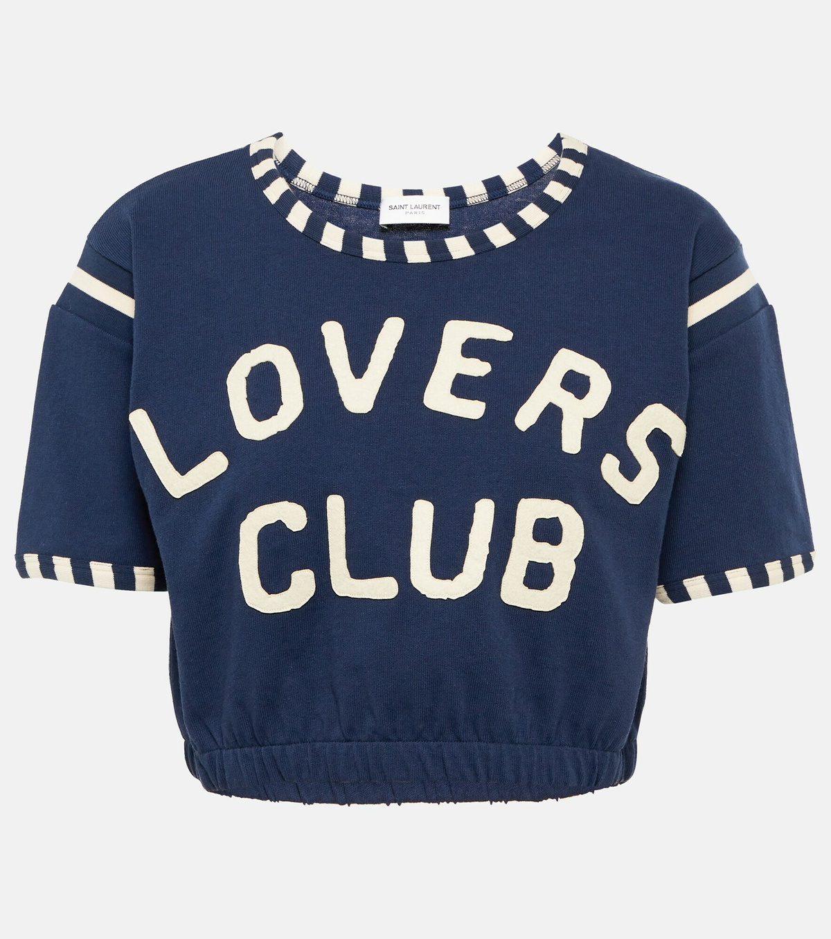 Saint Laurent - Embroidered cotton jersey T-shirt Saint Laurent
