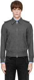 AARON ESH Gray Wool Bomber Jacket