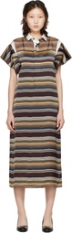 sacai Multicolor Horizontal Stripe Midi Dress