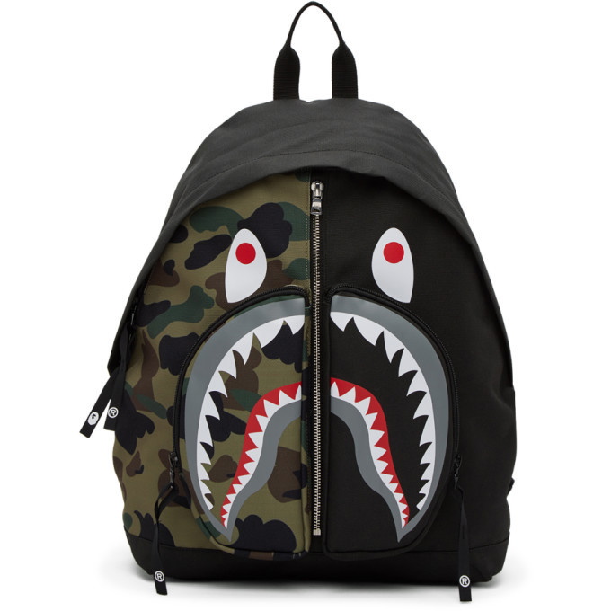 Photo: BAPE Black and Camo Shark Day Backpack
