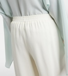 Oscar de la Renta Silk-blend georgette wide-leg pants
