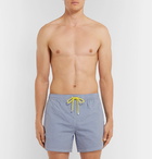 Hugo Boss - Mid-Length Striped Seersucker Swim Shorts - Blue