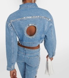 7 For All Mankind Babe embellished cropped denim jacket