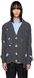 Meryll Rogge Gray Hearts Cardigan
