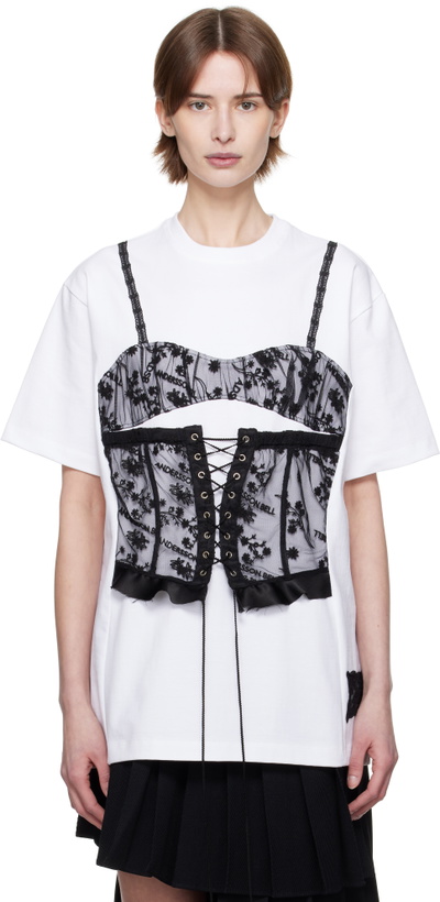 Photo: Andersson Bell White Lace Corset Oversized T-shirt
