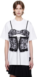 Andersson Bell White Lace Corset Oversized T-shirt