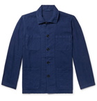 Hartford - Jacinto Garment-Dyed Linen Overshirt - Royal blue