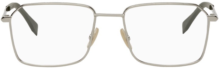 Photo: Fendi Silver & Green 'FF' Rectangular Glasses