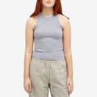 DONNI. Women's Rib Tank Top in Heather Grey