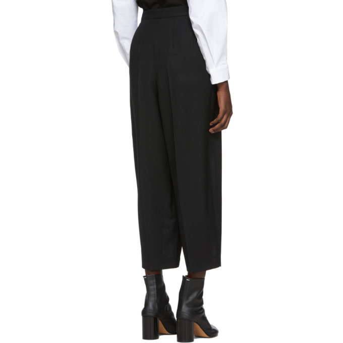 Enfold Black Wool Overlap Trousers Enfold