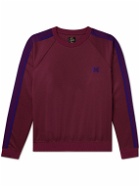 Needles - Logo-Embroidered Striped Jersey Sweatshirt - Burgundy