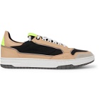 DUNHILL - Court Pro Suede-Trimmed Mesh and Leather Sneakers - Brown