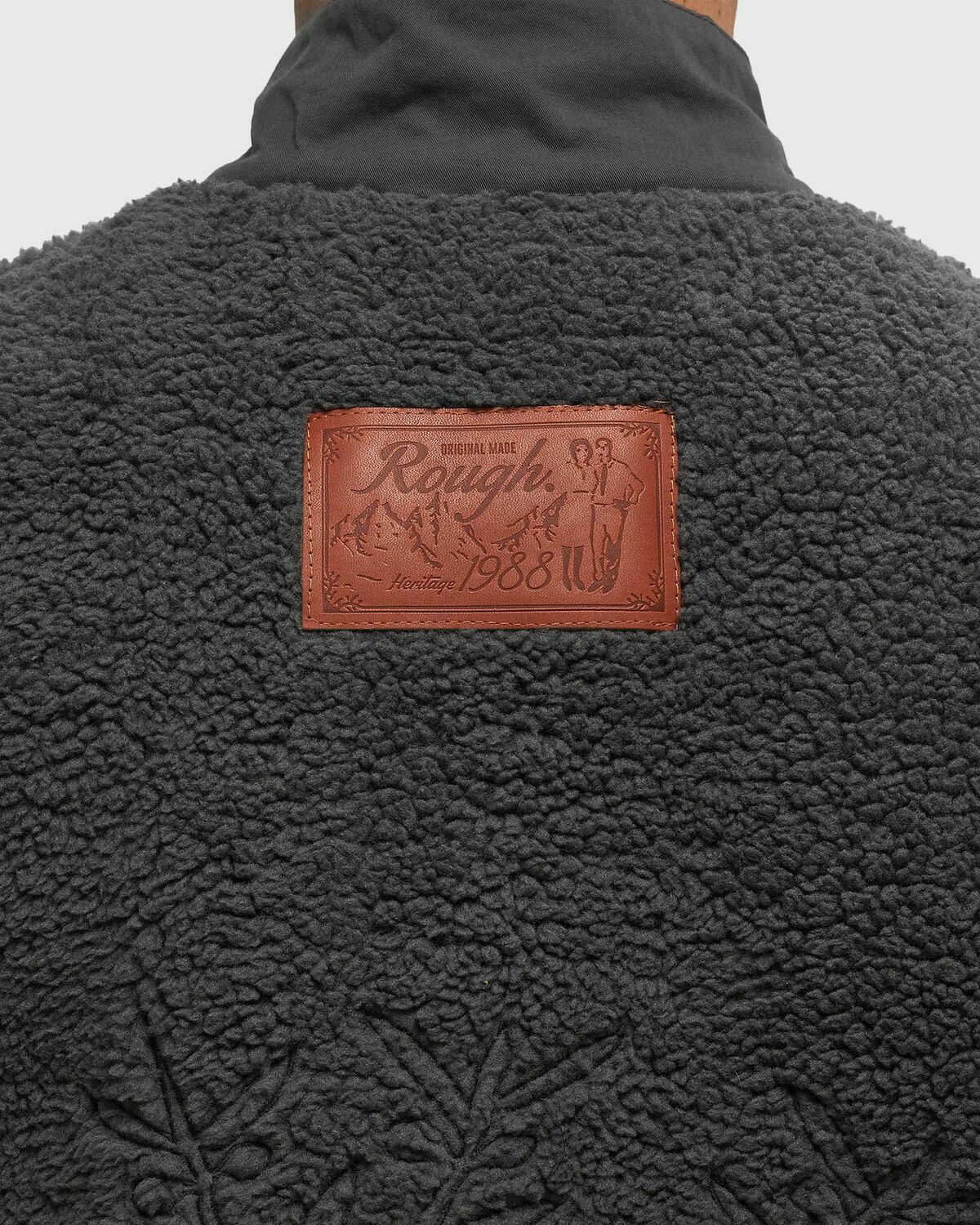 Rough. FLEECE TROYER OLIVE Beige Mens Half-Zip