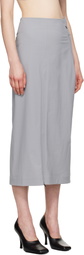 JOHANNA PARV Gray Speed Midi Skirt