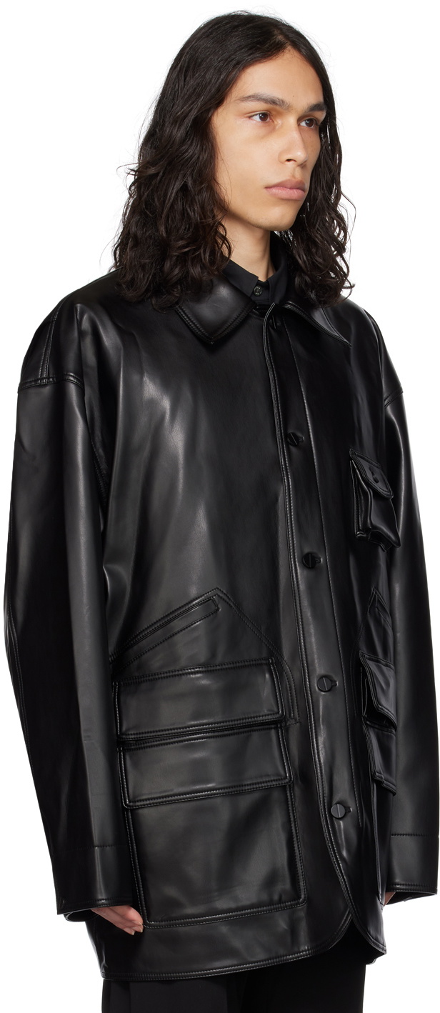 Leather jacket on sale with black hardware