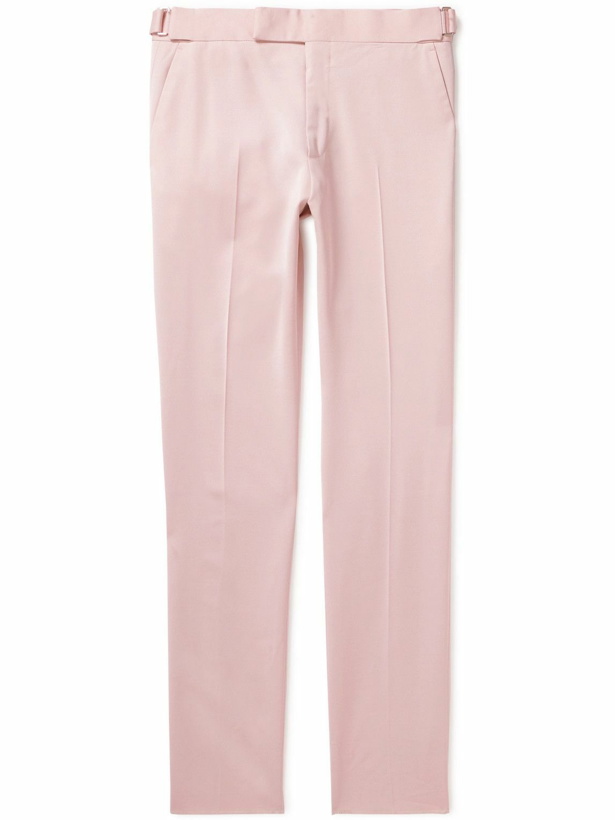 Photo: TOM FORD - Austin Straight-Leg Pleated Cady Suit Trousers - Pink