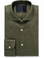Favourbrook - Bridford Cutaway-Collar Linen Shirt - Green