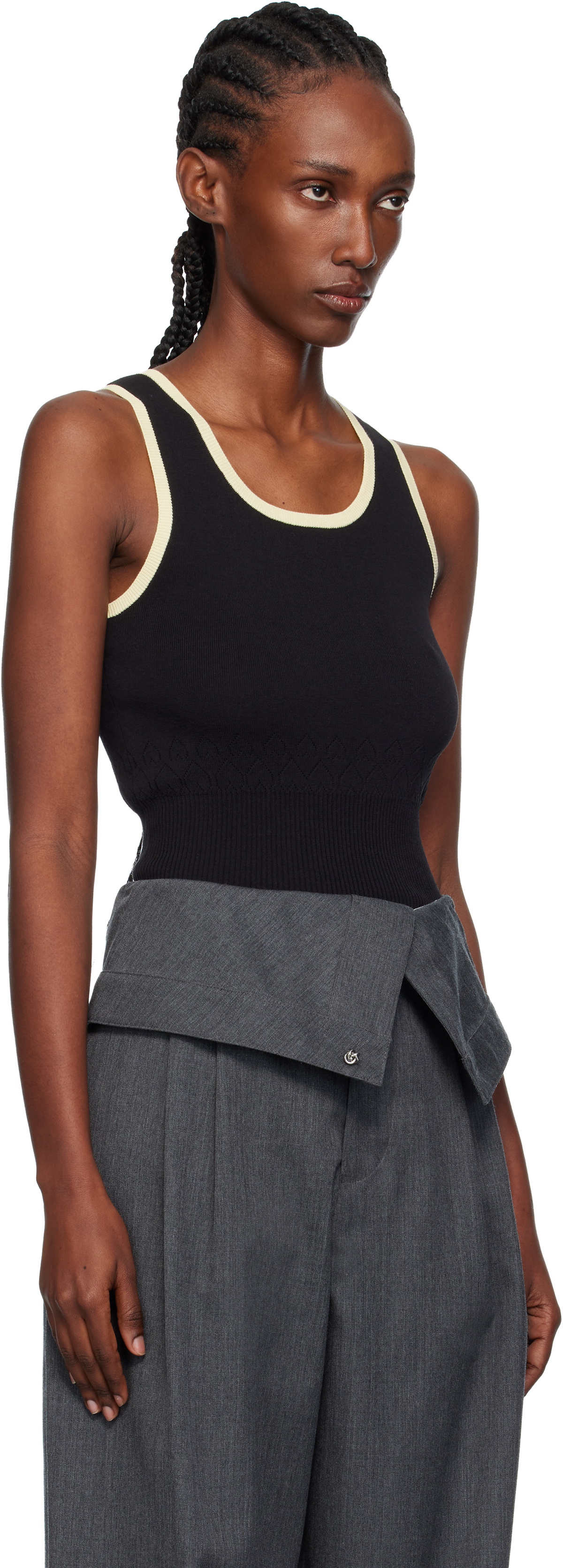 JW Anderson Black Contrast Trim Tank Top