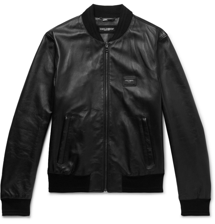 Photo: Dolce & Gabbana - Leather Bomber Jacket - Black