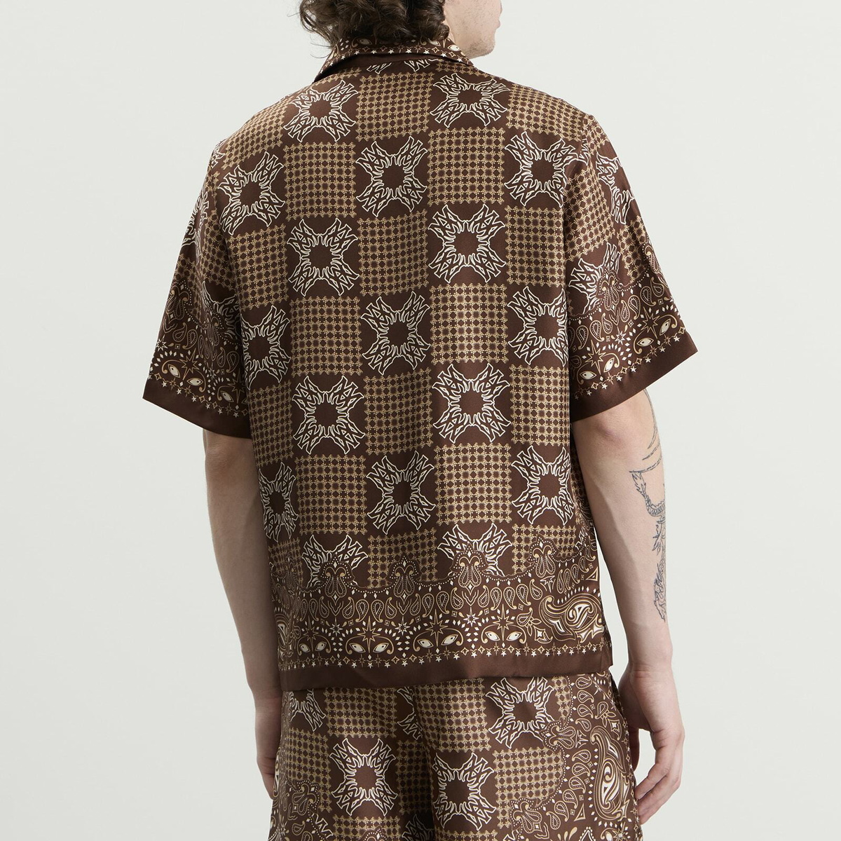 Amiri Men's MA Check Camp Shirt in Tobacco