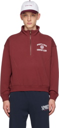 Sporty & Rich Burgundy Varsity Crest Sweatshirt