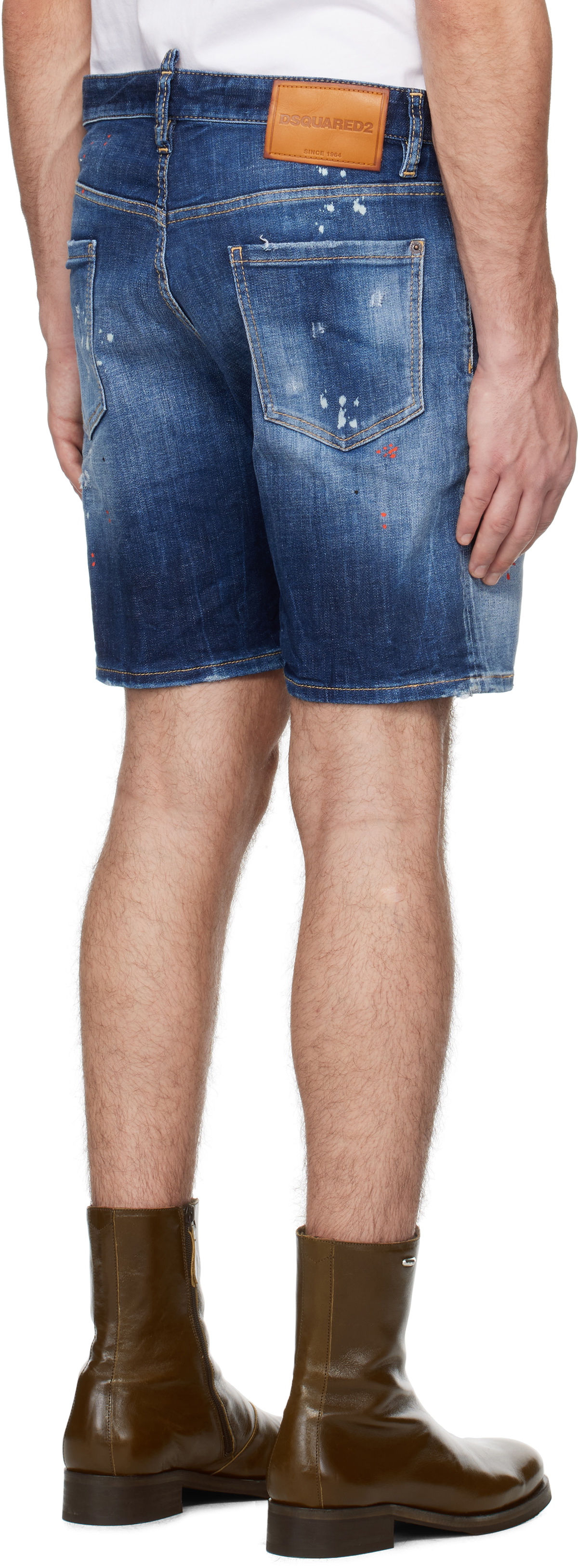 Dsquared2 Blue Medium Easy Wash Denim Shorts