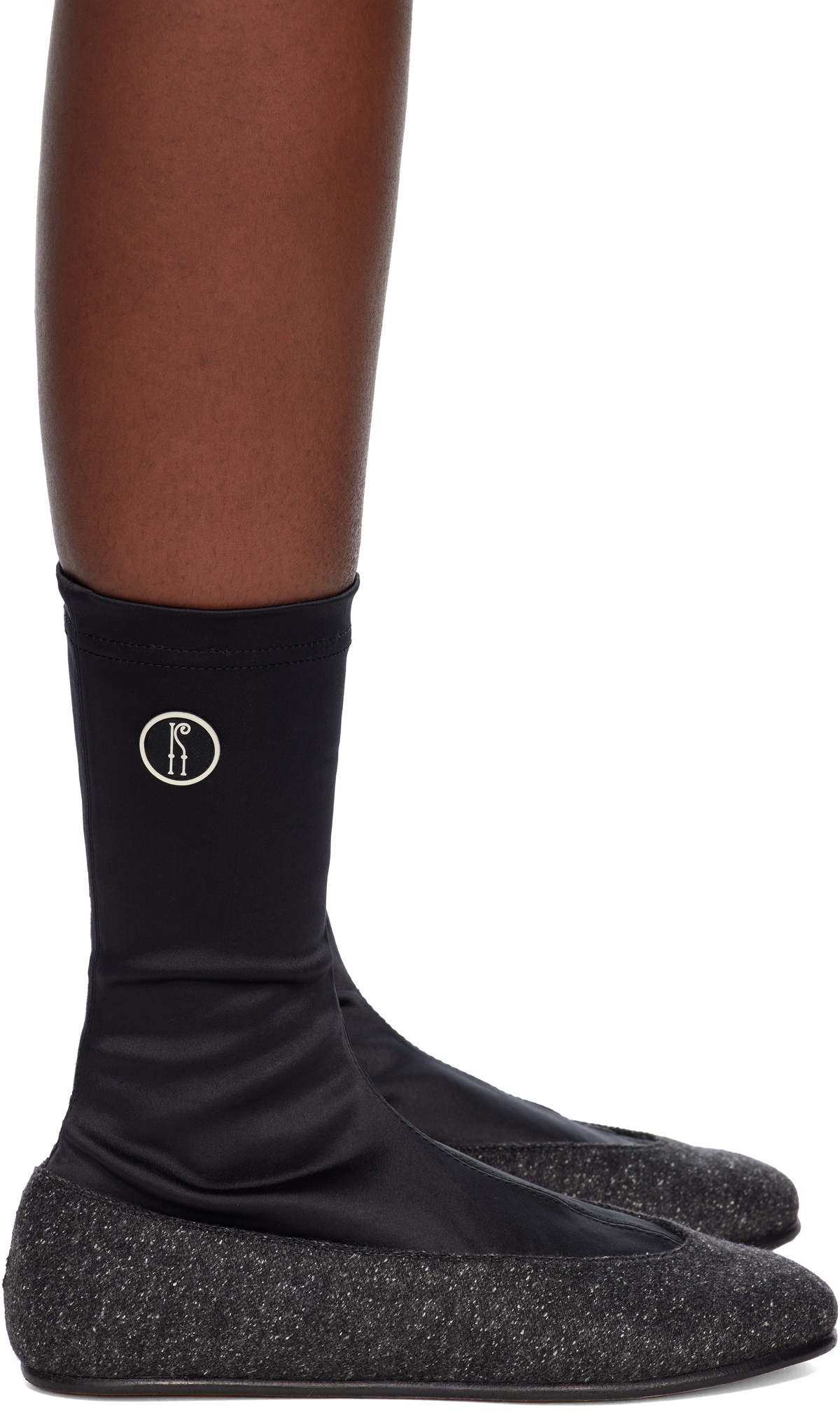 Kiko Kostadinov Black & Gray Proxima Low Ballerina Boots