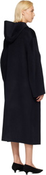 Róhe Navy Double-Faced Wool Duffle Coat